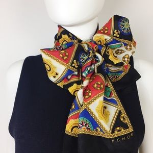 ECHO Crest & Nautical Print Oblong Scarf